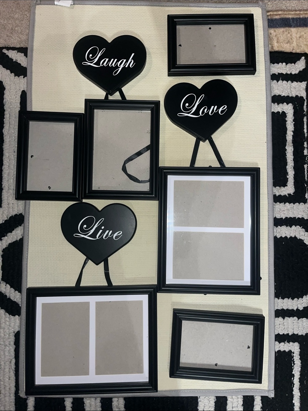 Love Black Heart Photo Collage Frame Set